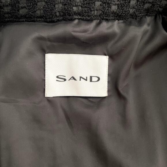 SAND Copenhagen Chili Tweed Jacket Size 38 Black Fringe - Picture 8 of 16